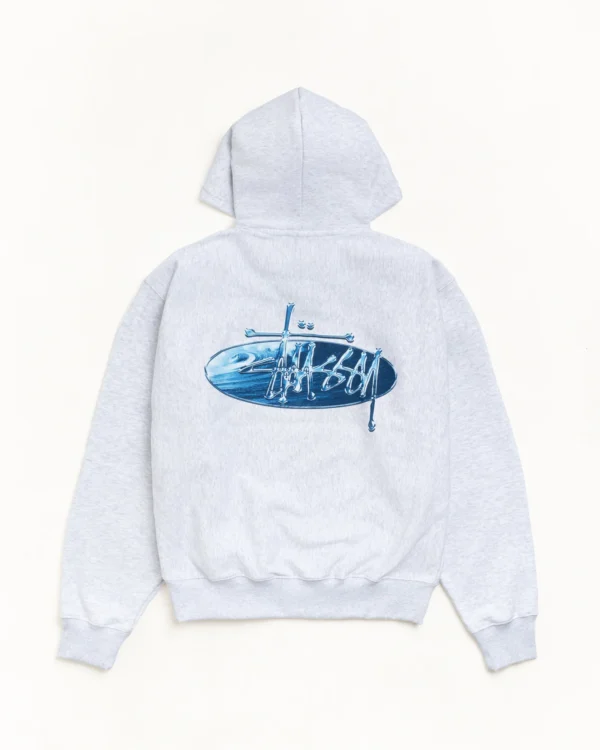 WAVE OVAL HOODIE Ash Heather 1