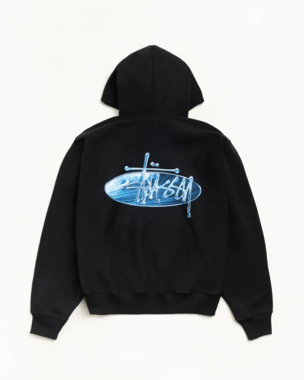 WAVE OVAL HOODIE black 1