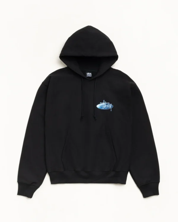 WAVE OVAL HOODIE black