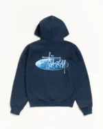 WAVE OVAL HOODIE navy 1