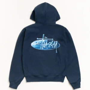 WAVE OVAL HOODIE navy 1