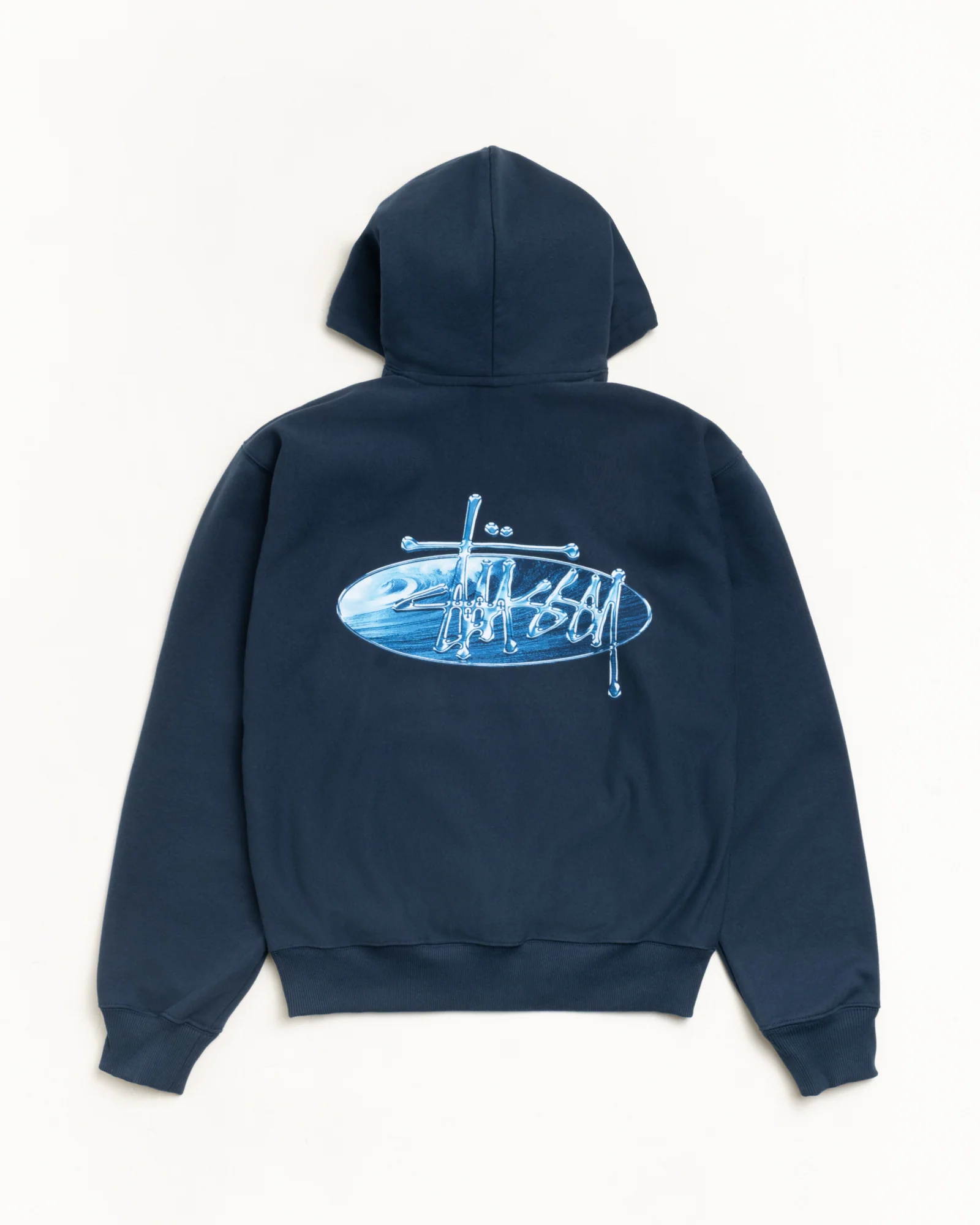 WAVE OVAL HOODIE navy 1 WAVE OVAL HOODIE navy 1