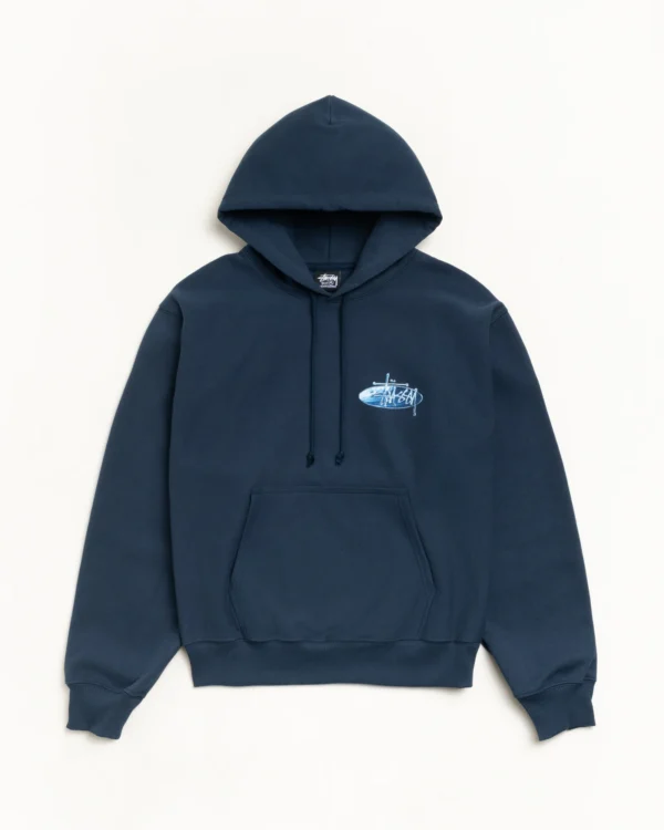 WAVE OVAL HOODIE navy