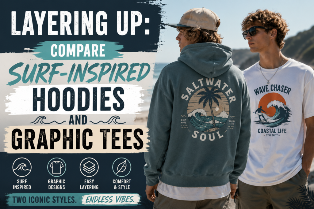 Layering Up: Compare Surf-Inspired Hoodies and Graphic Tees