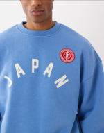 Cotton On box fit graphic sweatshirt in blue dusk 1