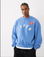 Cotton On box fit graphic sweatshirt in blue dusk 22