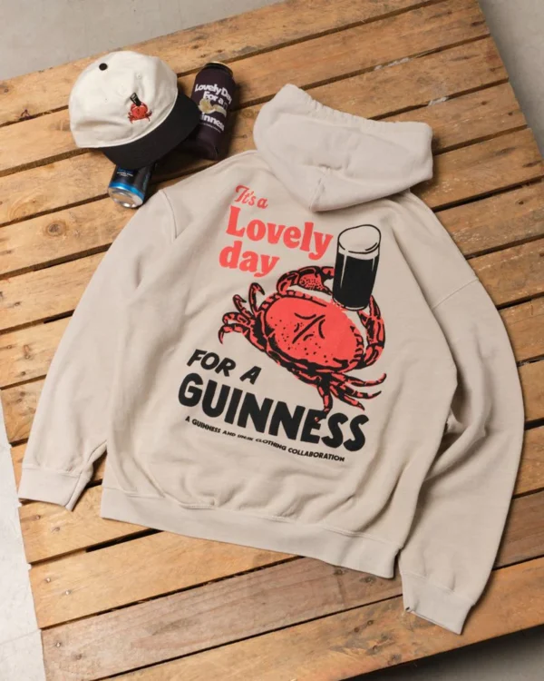 Guinness x UN IK Crab Vintage Washed Hoodie - Sand paair