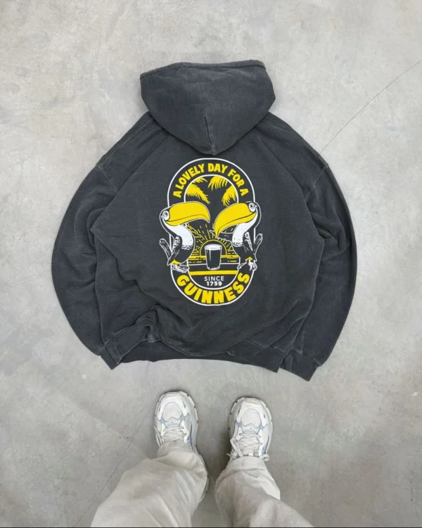 Guinness x UN IK 'Tropical' Vintage Washed Hoodie - gray