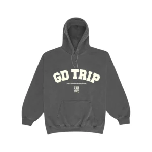 HAVE A GD TRIP 'Varsity' Vintage Washed Hoodie - Charcoal