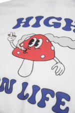 Hoodie in White with High On Life Mushroom Print