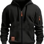 Hoodies for Men UK Zip Long Sleeve Outdoor Fleece Jackets with Pockets Thermal Hoody Sweatshirt Loose Fit Casual Pullover Jumper