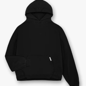 Initial Boxy Hoodie black