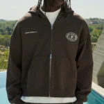 LAKE COMO OVAL GRAPHIC HOODIE brown