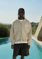 LAKE COMO OVAL GRAPHIC HOODIE brown mashroom