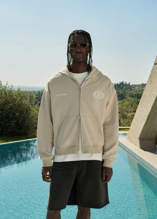 LAKE COMO OVAL GRAPHIC HOODIE brown mashroom