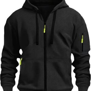 LBL Men's Hoodies Casual Pullover Hooded Sweatshirt Long Sleeve Quarter Zip Hoody Tops With Kangaroo Pocket