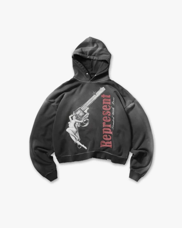 Loaded With Love Hoodie stained-black
