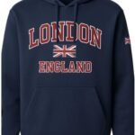 New London England Premium Embroidered Men's Hoodies blue1