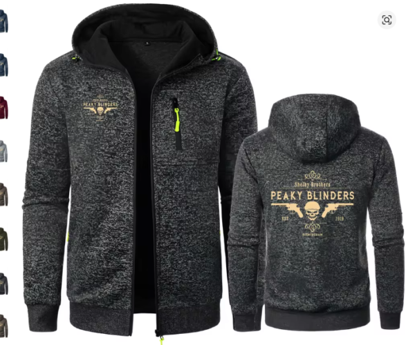 Peaky Blinders Men Hoodies Sweatshirts Shelby Brothers Jacquard Hoodie Fleece Hooded Pullover Male Hoody Man Sweatshirt black