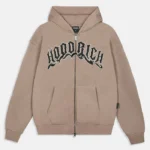 Ritual Oversized Zip Hoodie Brown White Black