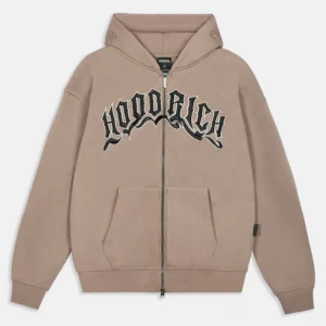 Ritual Oversized Zip Hoodie Brown White Black