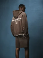 SPRAY WASH COPYRIGHT MULTI GRAPHIC ZIP THROUGH HOODIE 1