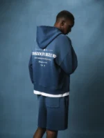 SPRAY WASH COPYRIGHT MULTI GRAPHIC ZIP THROUGH HOODIE