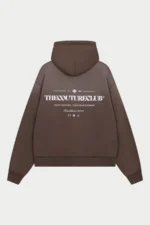 SPRAY WASH COPYRIGHT MULTI GRAPHIC ZIP THROUGH HOODIE brown 1