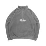 Vice 84 Off-Court GSM' Washed quater Zip Sweater - Charcoal