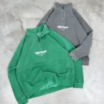 Vice 84 Off-Court GSM' Washed quater Zip Sweater - Charcoal