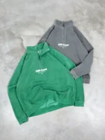 Vice 84 Off-Court GSM' Washed quater Zip Sweater - Charcoal