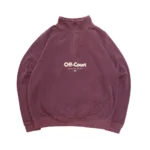 Vice 84 Off-Court GSM' Washed quater Zip Sweater - Maroon 1
