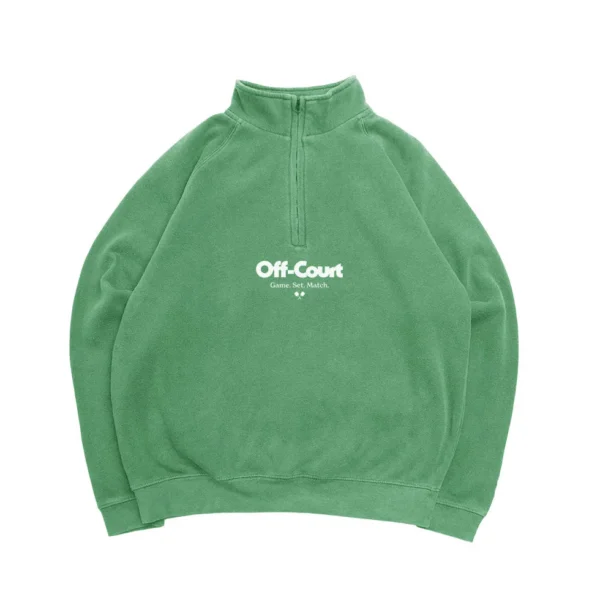 Vice 84 Off-Court GSM' Washed quater Zip Sweater - green