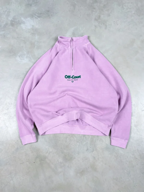 Vice 84 Off-Court GSM' Washed quater Zip Sweater - pink 1