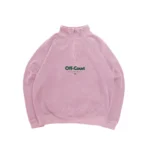 Vice 84 Off-Court GSM' Washed quater Zip Sweater - pink