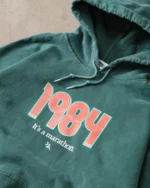 Vice 84 Track Vintage Washed Hoodie - Forest Green 1