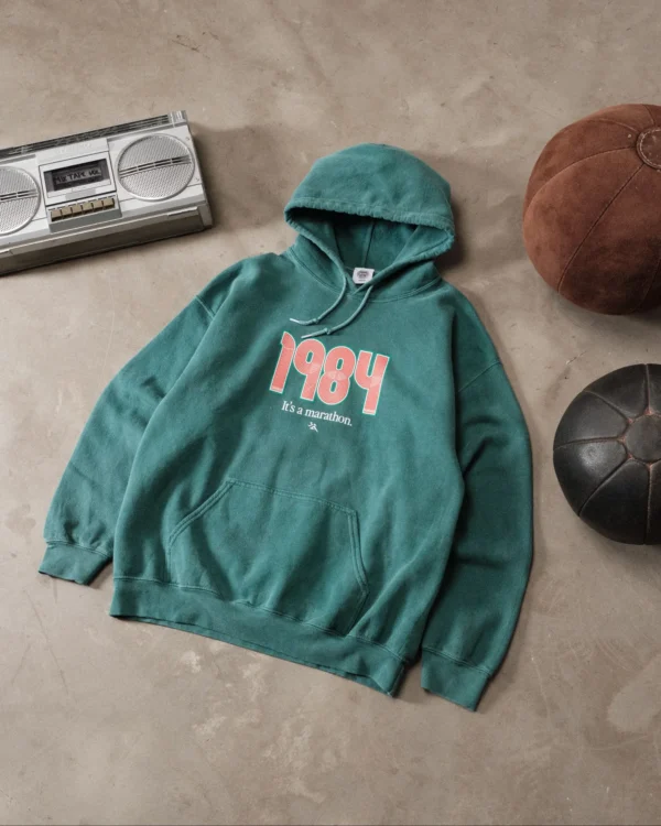 Vice 84 Track Vintage Washed Hoodie - Forest Green 11