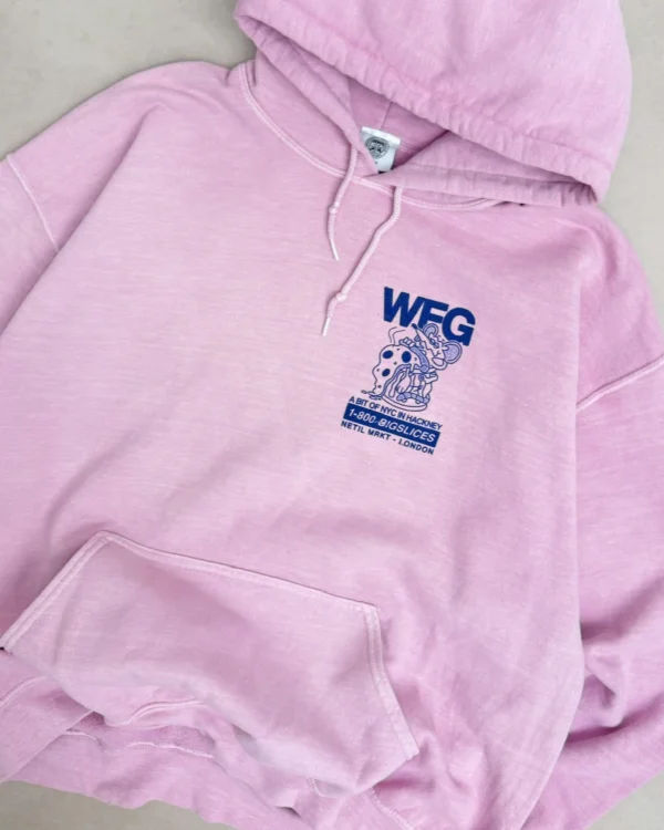 World Famous Gordos 'Call The Gang' Washed Hoodie - Pink 11