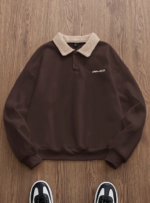 AXEPEAK Men's Knit Casual Loose Fit Long Sleeve Pullover Sweatshirt Fashion Streetwear Autumn Winter Letter