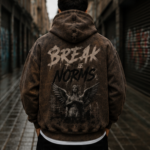 Acid Wash Distressed Graphic Hoodie 3