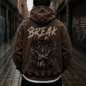 Acid Wash Distressed Graphic Hoodie 3