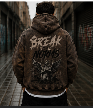 Acid Wash Distressed Graphic Hoodie 3