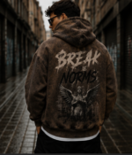 Acid Wash Distressed Graphic Hoodie 4