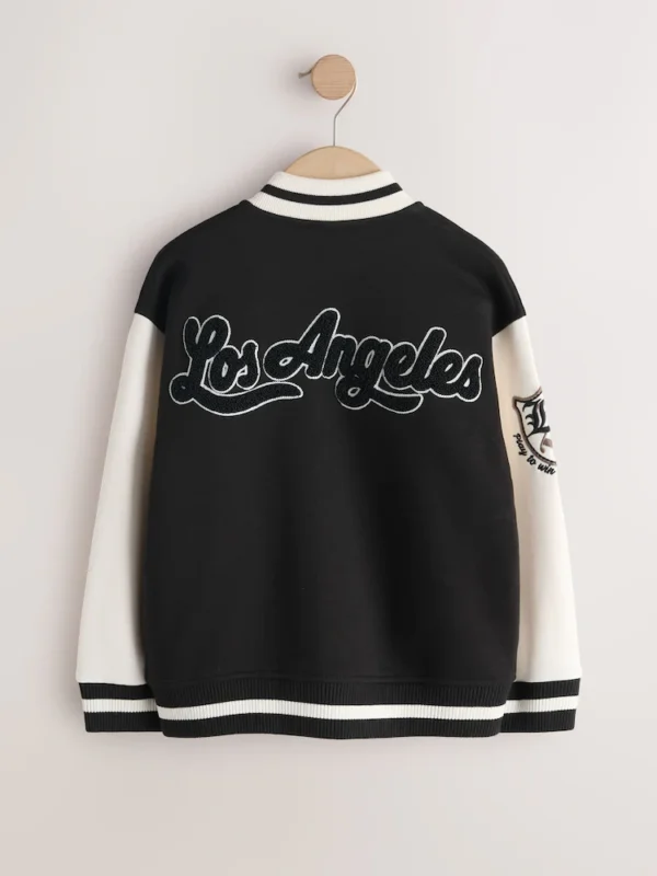 Black White Graphic Print Bomber 1