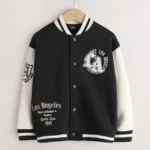 Black White Graphic Print Bomber