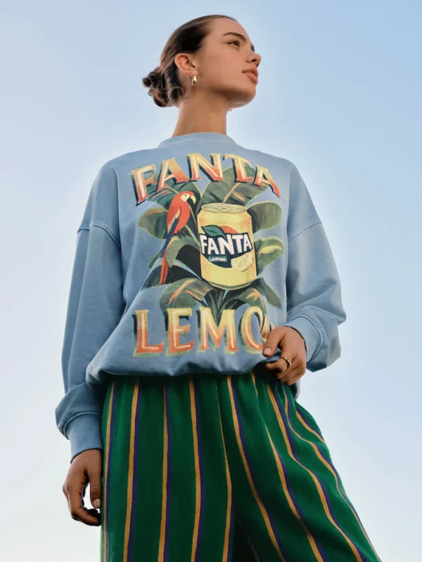 Blue Fanta Lemon Washed Sweatshirt 1