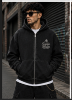 Build To Endure Jet Black Graphic zip up hoodies