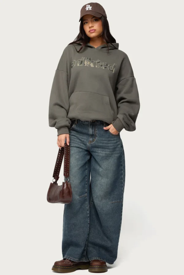 Camo Cutie Edikted Oversized Hoodie 1
