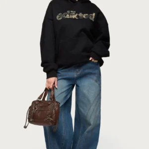 Camo Cutie Edikted Oversized Hoodie black