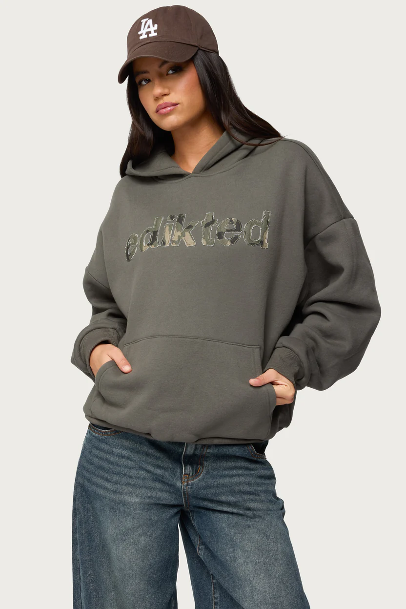 Camo Cutie Edikted Oversized Hoodie Camo Cutie Edikted Oversized Hoodie
